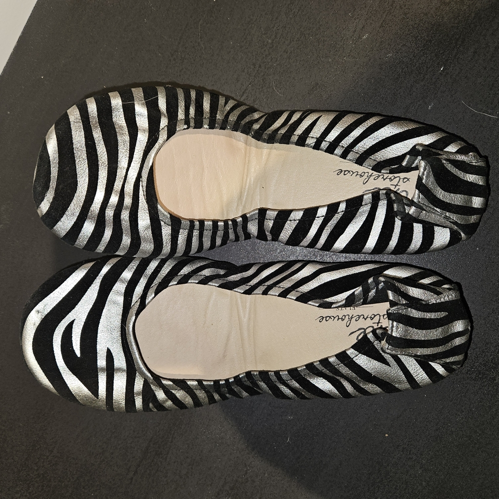 Black and Silver Zebra - Safari Shine Storehouse Flats